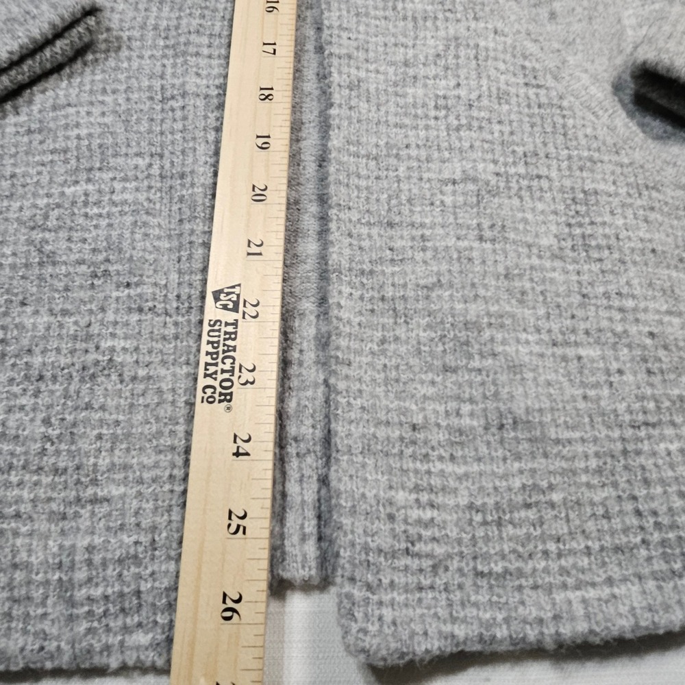 Verve Ami Gray Waffle Knit Shawl Collar Open Front Cardigan Sweater Womans M - Picture 2 of 11